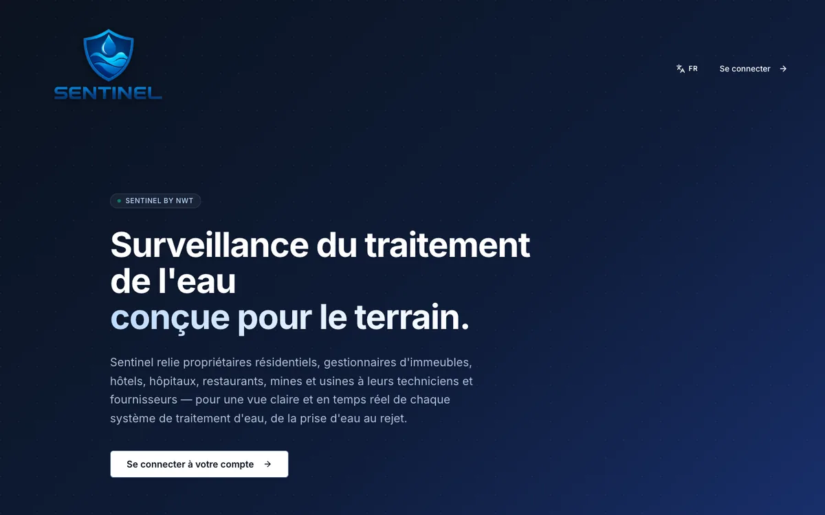 Page d'accueil de sentinelpro.app